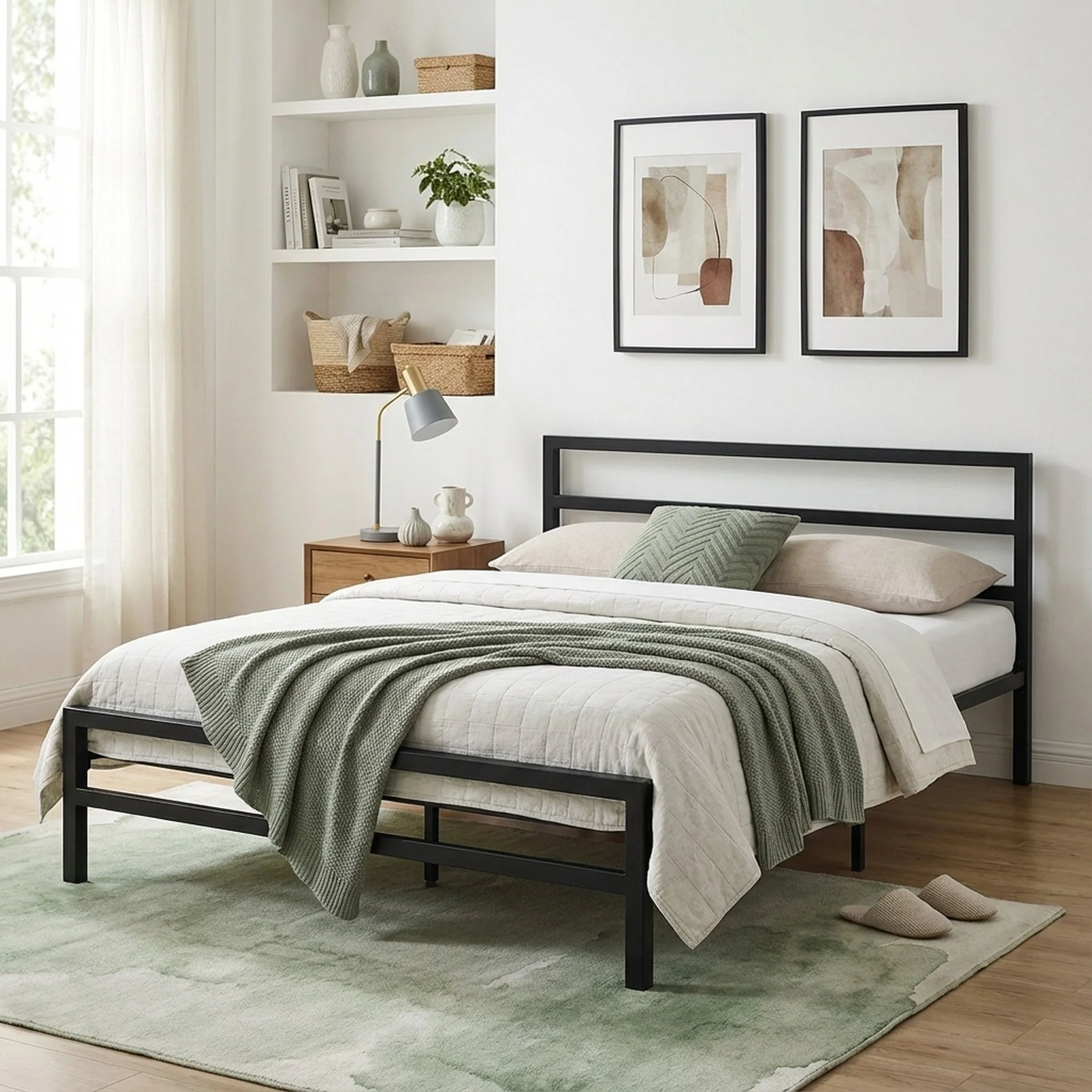 Dowe Queen Metal Bed Frame - Black - Image 3
