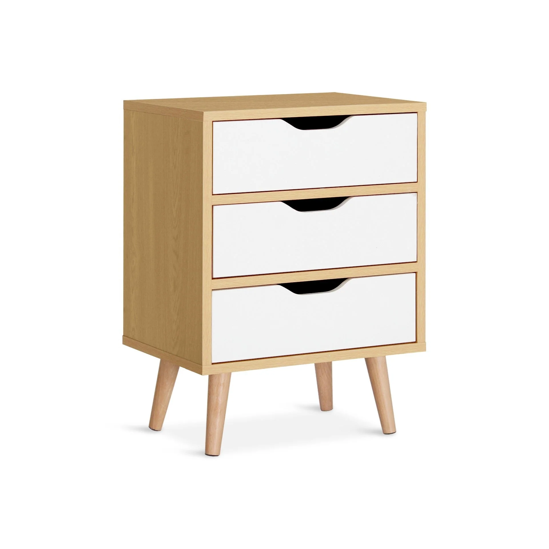 DREW Bedside Table - Maple + White - Image 2