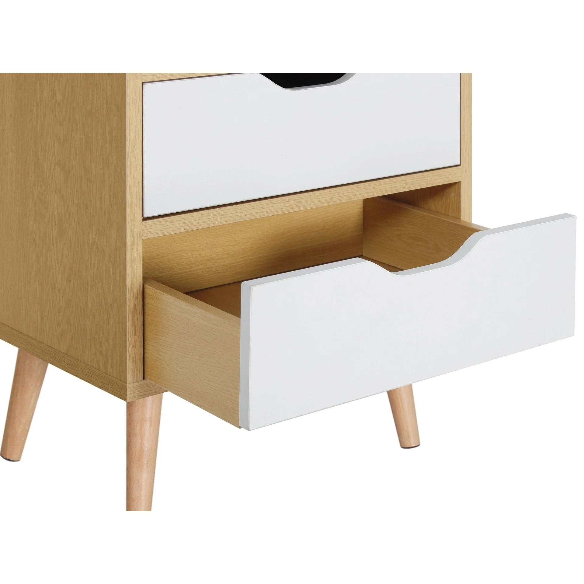 DREW Bedside Table - Maple + White - Image 4