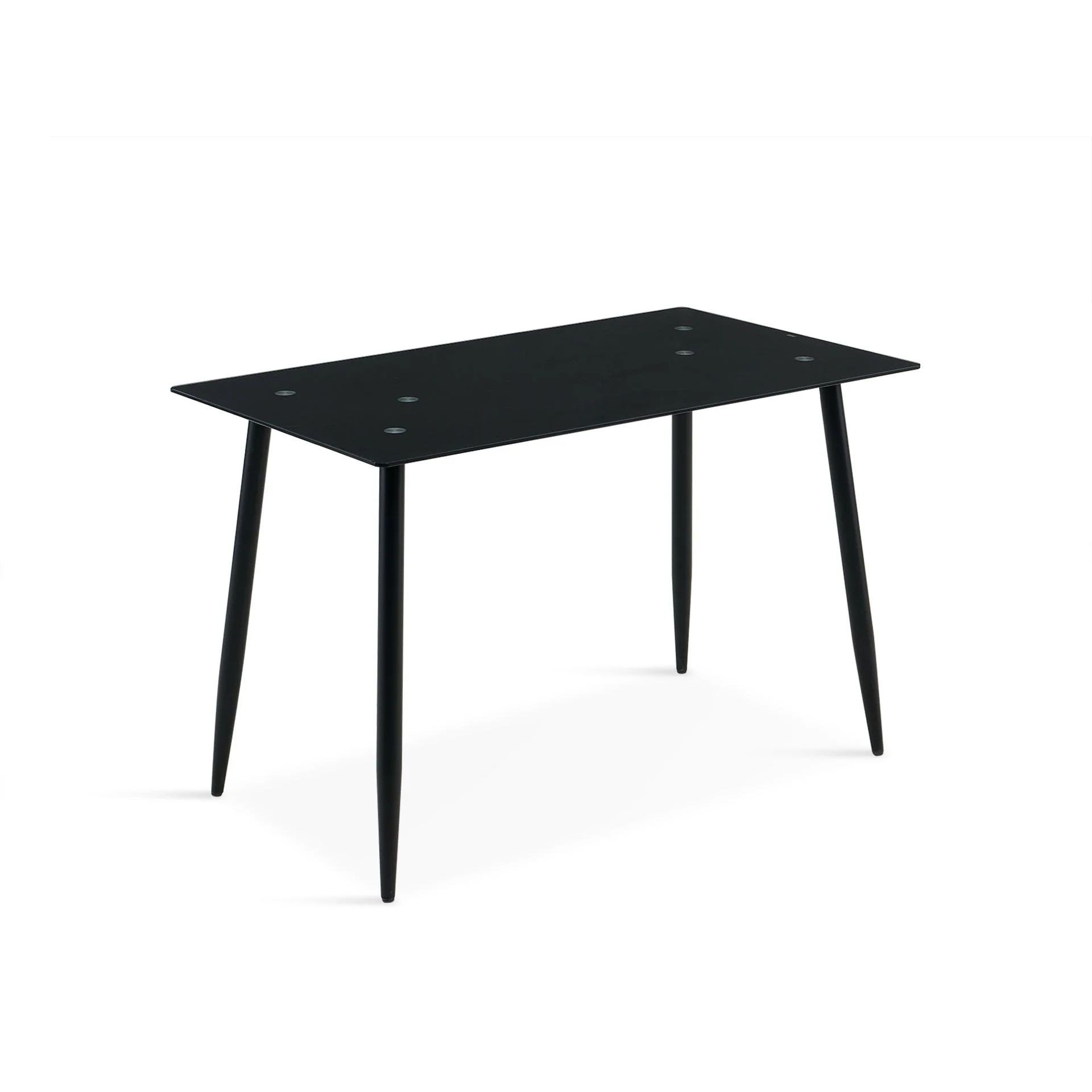 Dusty Tempered Glass Top Dining Table 120 x 70cm - Black - Image 4