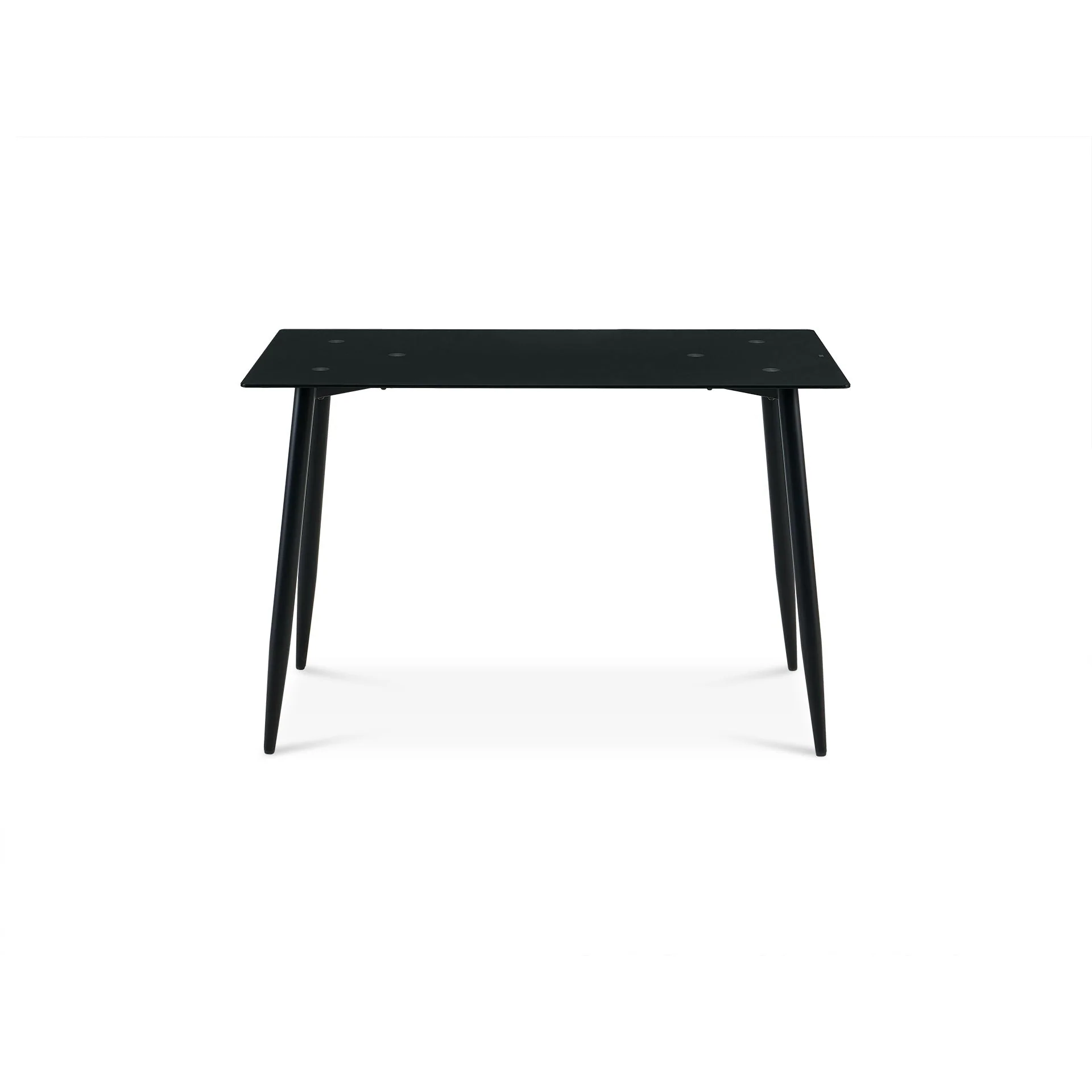 Dusty Tempered Glass Top Dining Table 120 x 70cm - Black - Image 5
