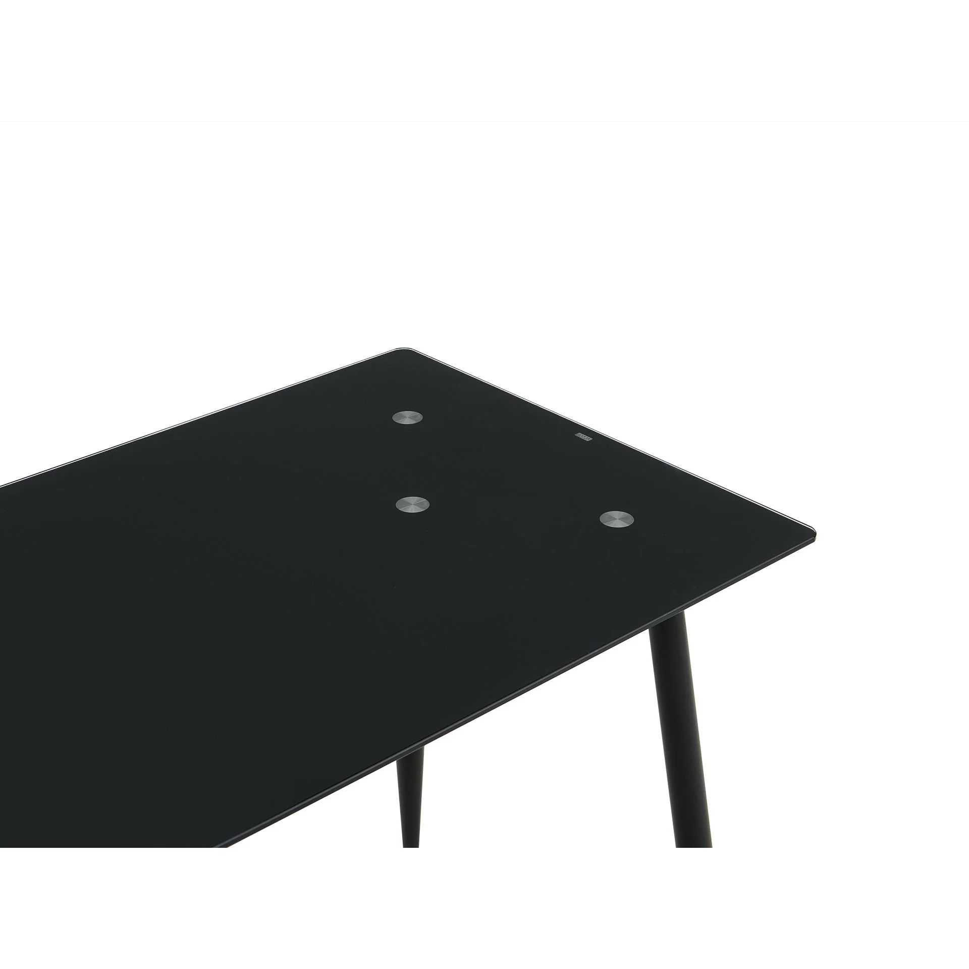 Dusty Tempered Glass Top Dining Table 120 x 70cm - Black - Image 6