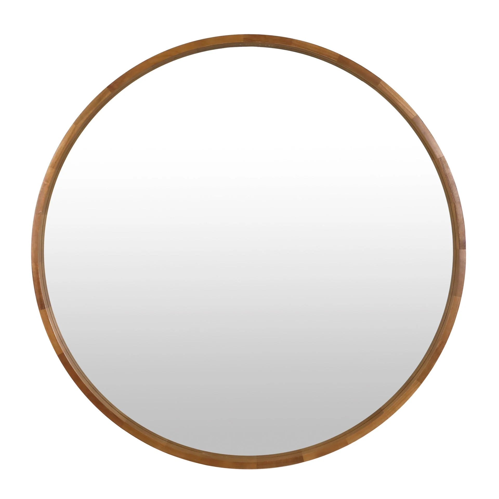 Echo Round Wooden Framed Wall Mirror 120cm - Dark Wood - Image 6