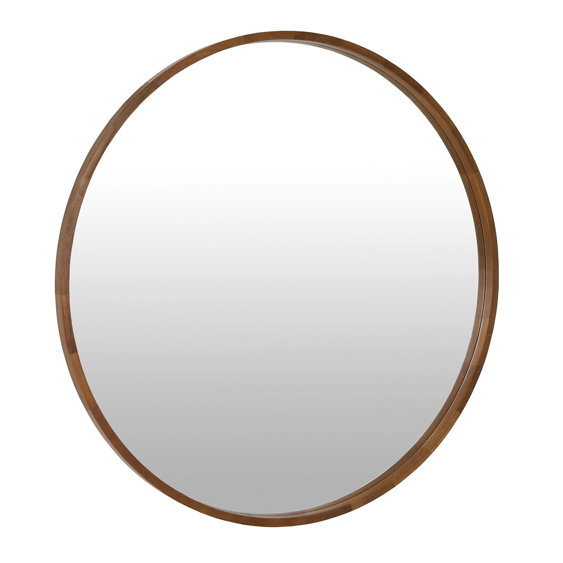 Echo Round Wooden Framed Wall Mirror 120cm - Dark Wood - Image 7
