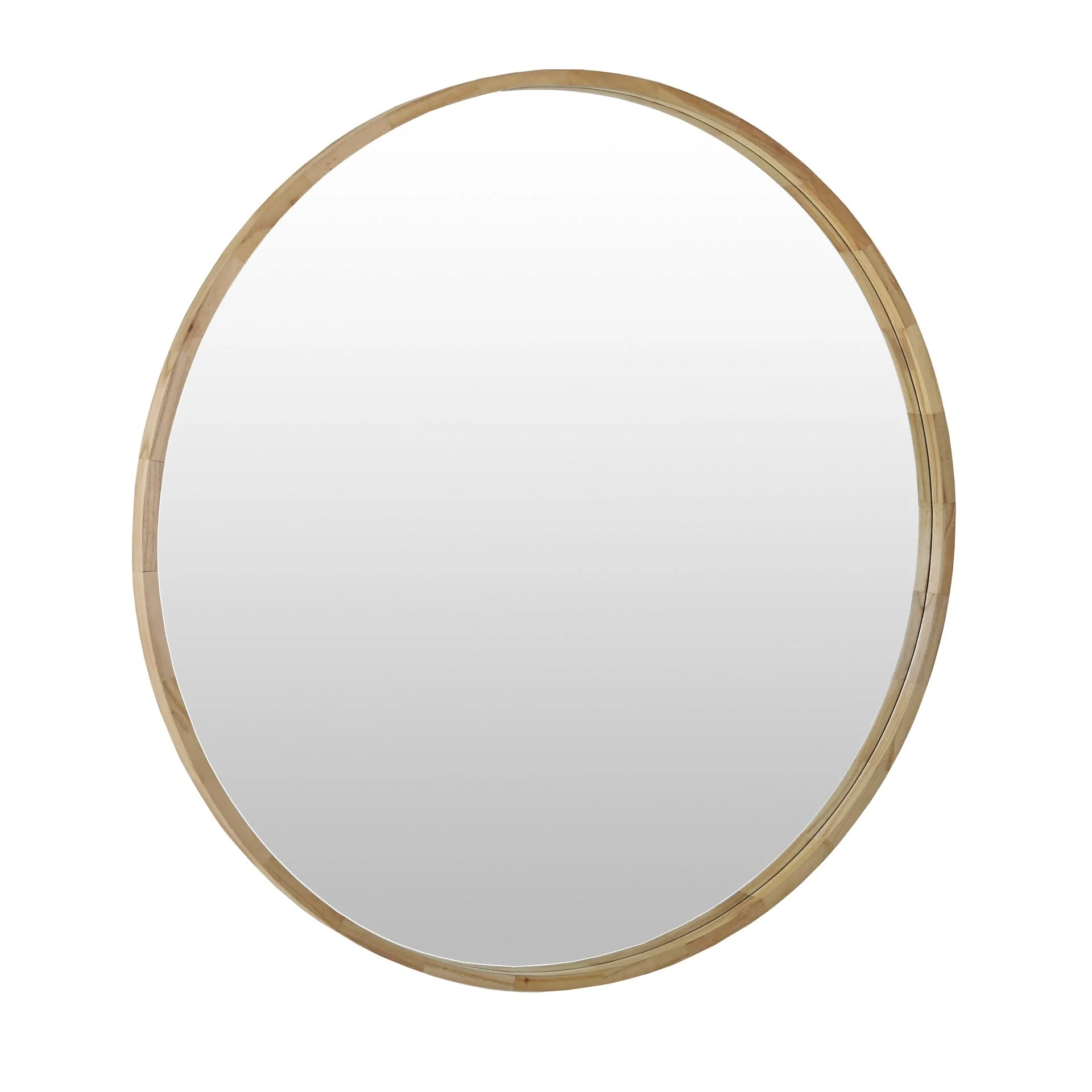 Echo Round Wooden Framed Wall Mirror 120cm - Light Wood - Image 8