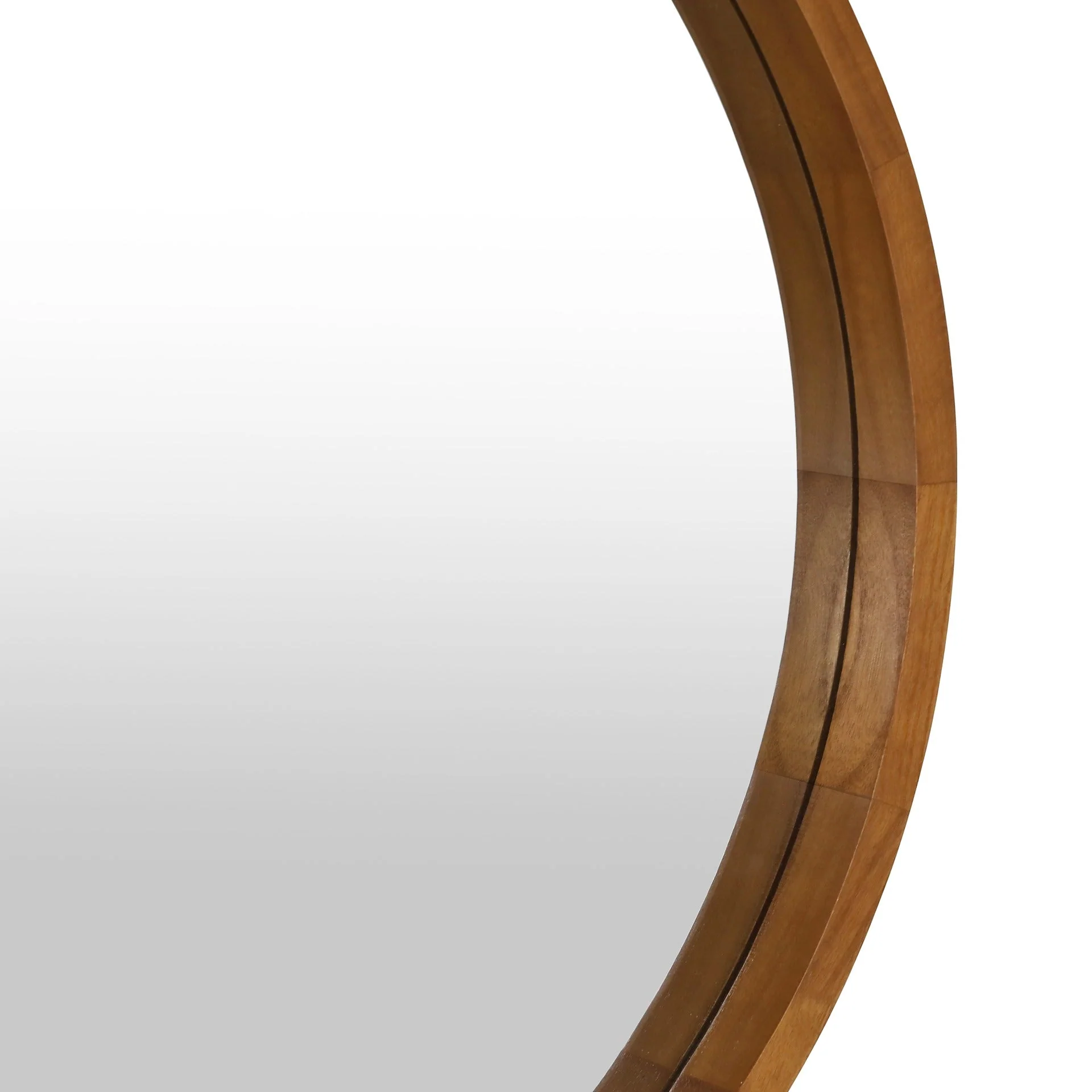 Echo Round Wooden Framed Wall Mirror 60cm - Dark Wood - Image 11