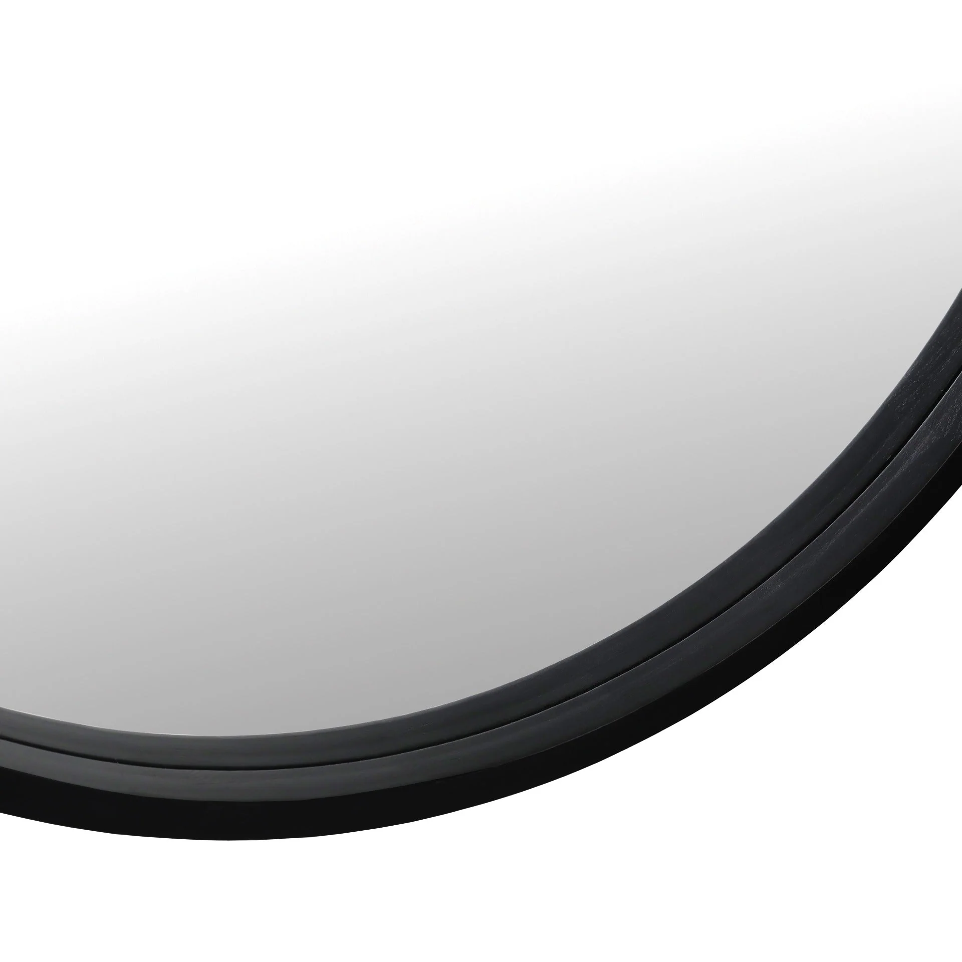 Echo Round Wooden Framed Wall Mirror 80cm - Black - Image 10