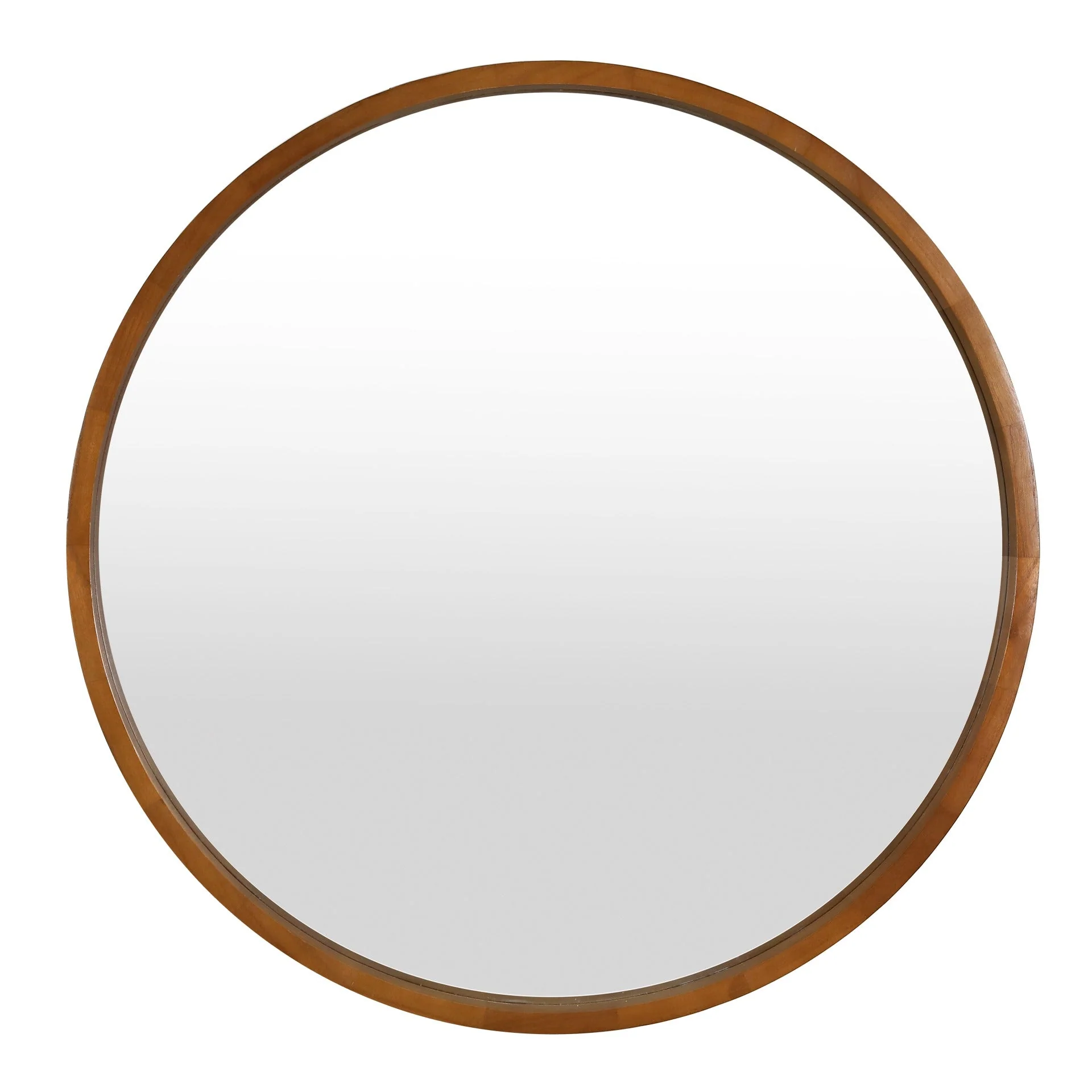 Echo Round Wooden Framed Wall Mirror 80cm - Dark Wood - Image 7