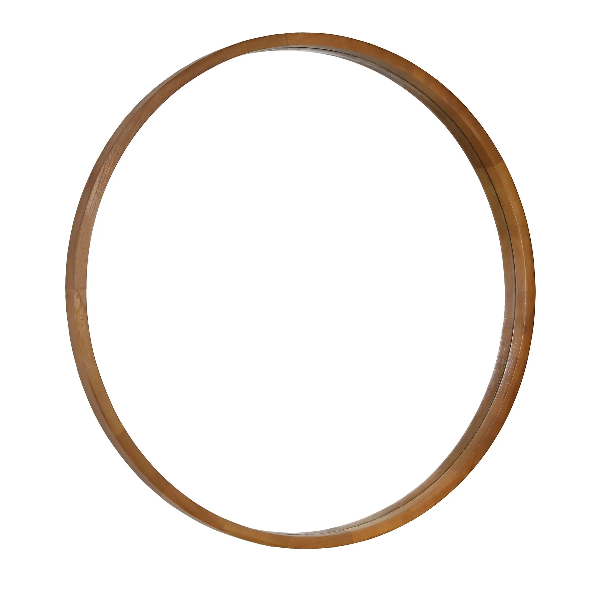 Echo Round Wooden Framed Wall Mirror 80cm - Dark Wood - Image 8