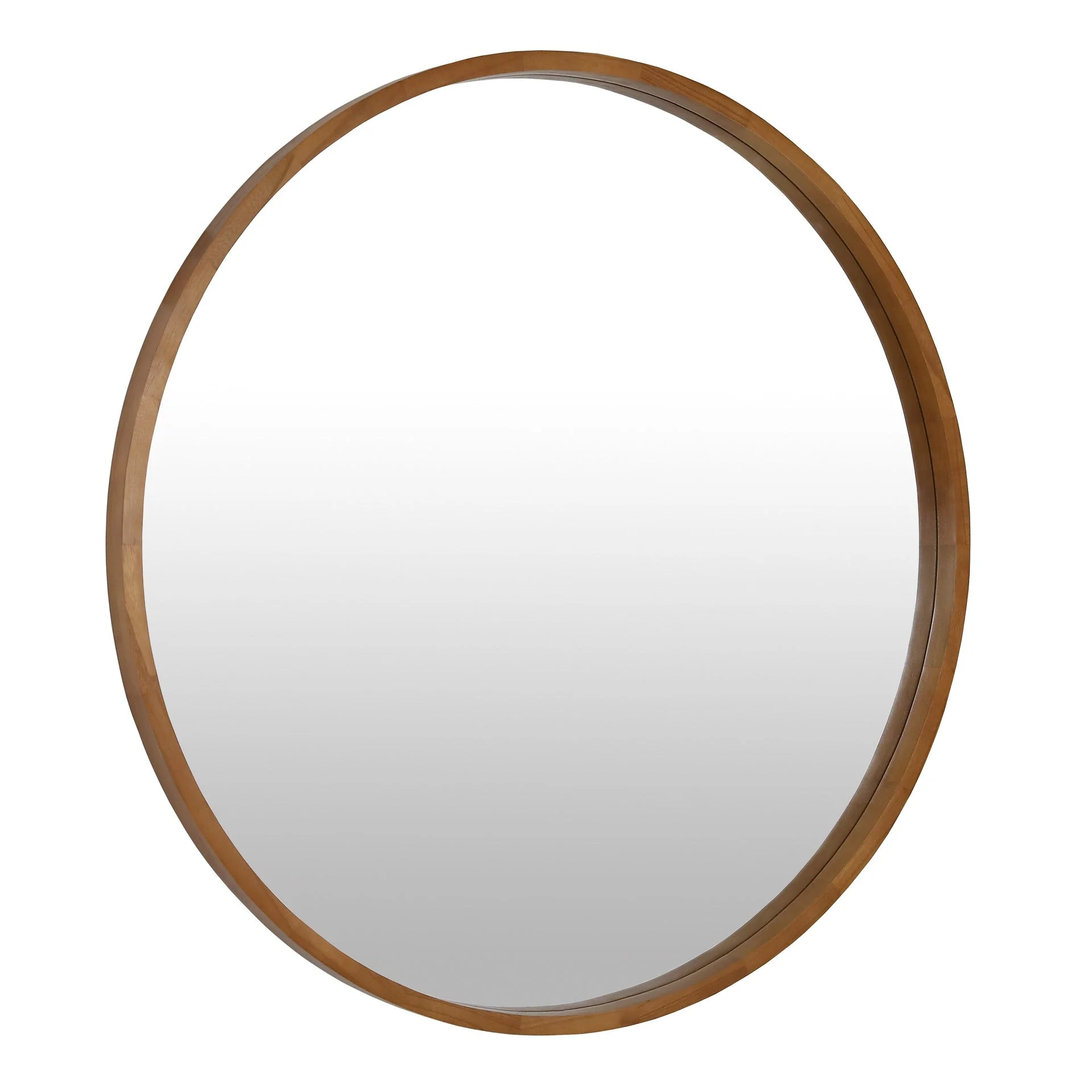 Echo Round Wooden Framed Wall Mirror 95cm - Dark Wood - Image 9