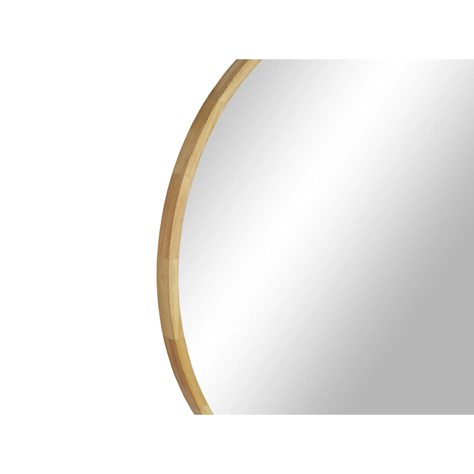 Echo Round Wooden Framed Wall Mirror 95cm - Light Wood - Image 10