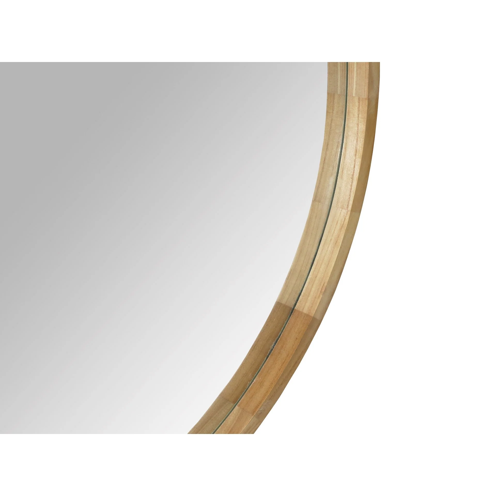 Echo Round Wooden Framed Wall Mirror 95cm - Light Wood - Image 11