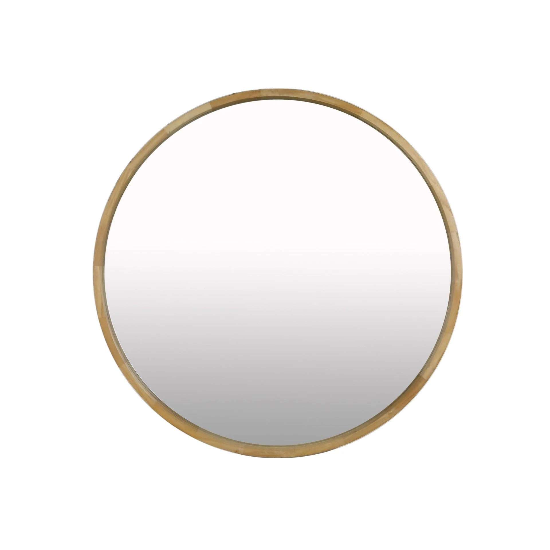 Echo Round Wooden Framed Wall Mirror 95cm - Light Wood - Image 7