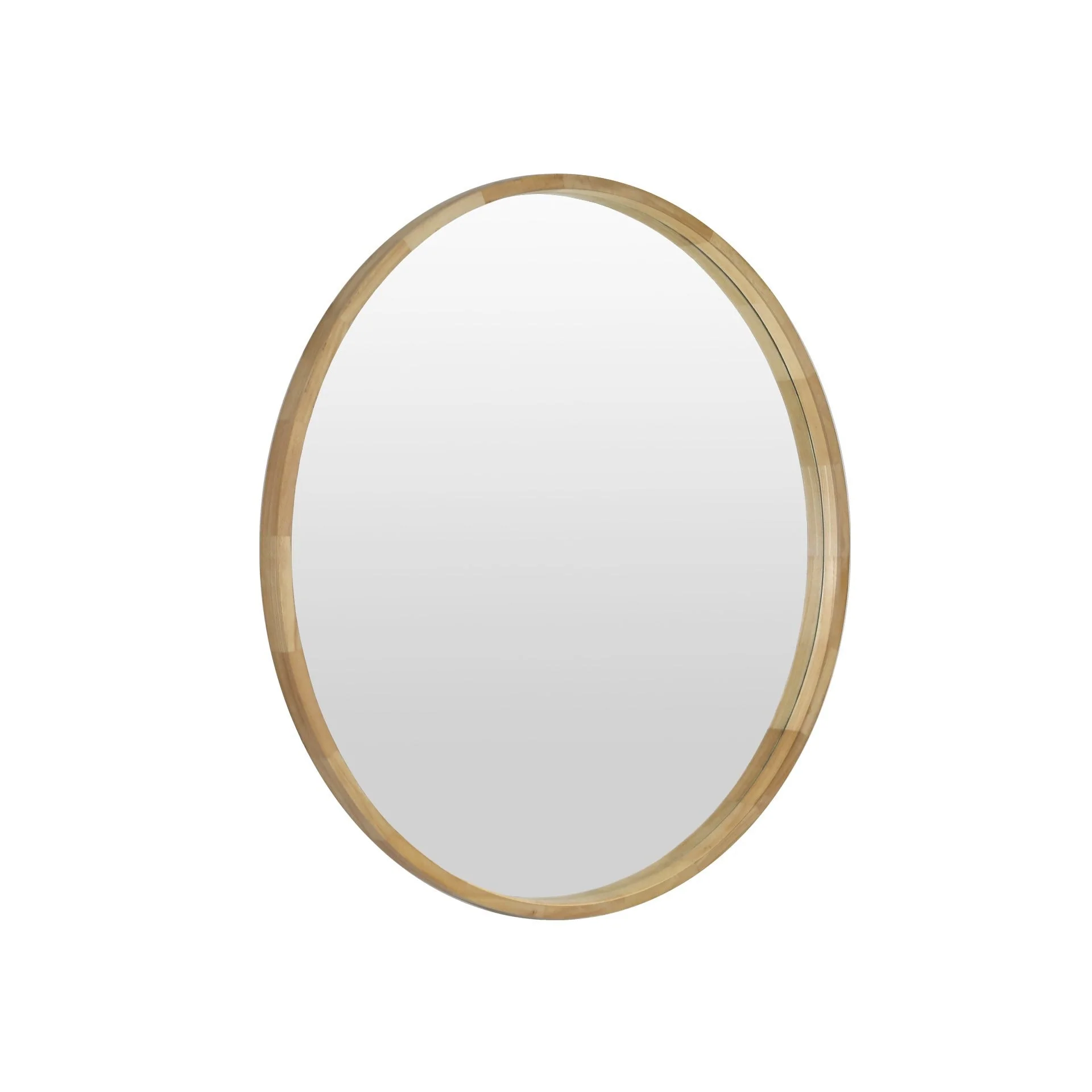 Echo Round Wooden Framed Wall Mirror 95cm - Light Wood - Image 9