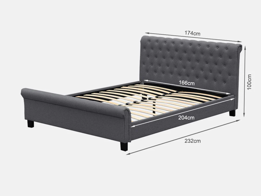 EGMONT King Bed Frame - DARK GREY - Image 12