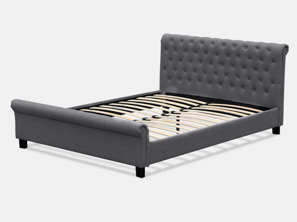 EGMONT King Bed Frame - DARK GREY - Image 3