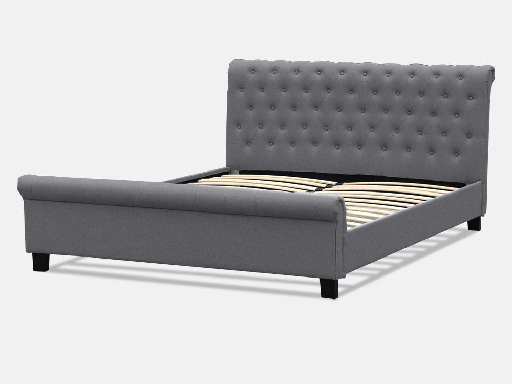 EGMONT King Bed Frame - DARK GREY - Image 4