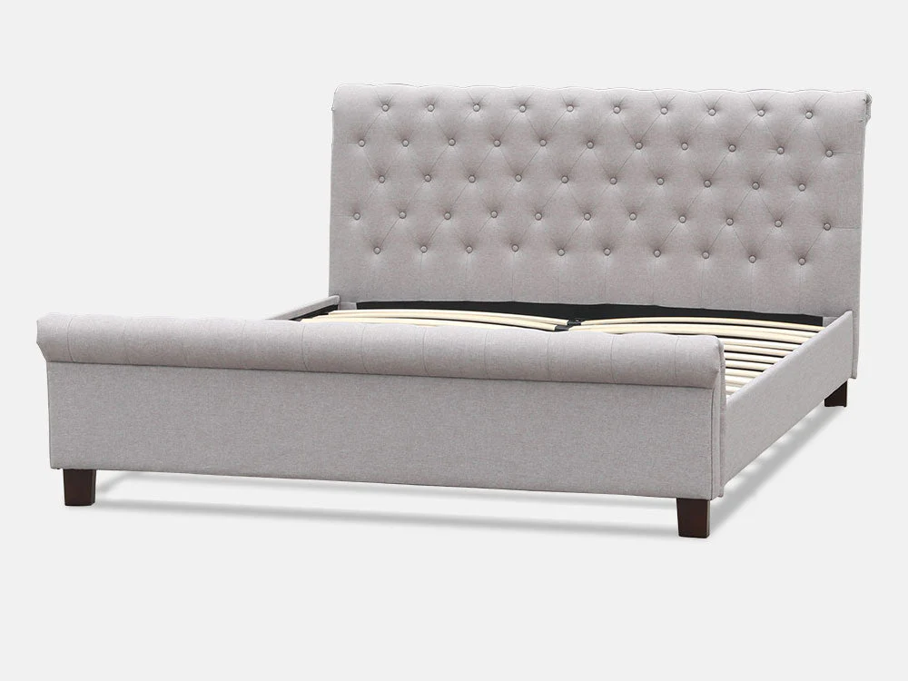 EGMONT King Bed Frame - LIGHT GREY - Image 3