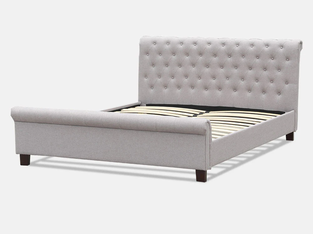 EGMONT King Bed Frame - LIGHT GREY - Image 4