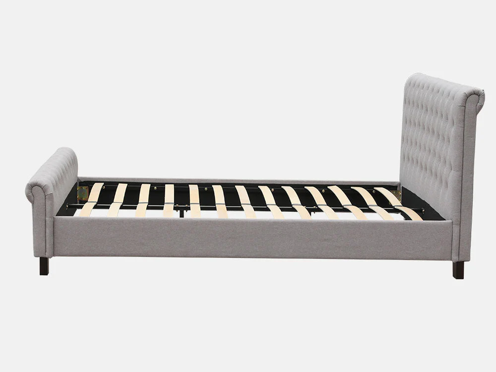 EGMONT King Bed Frame - LIGHT GREY - Image 5