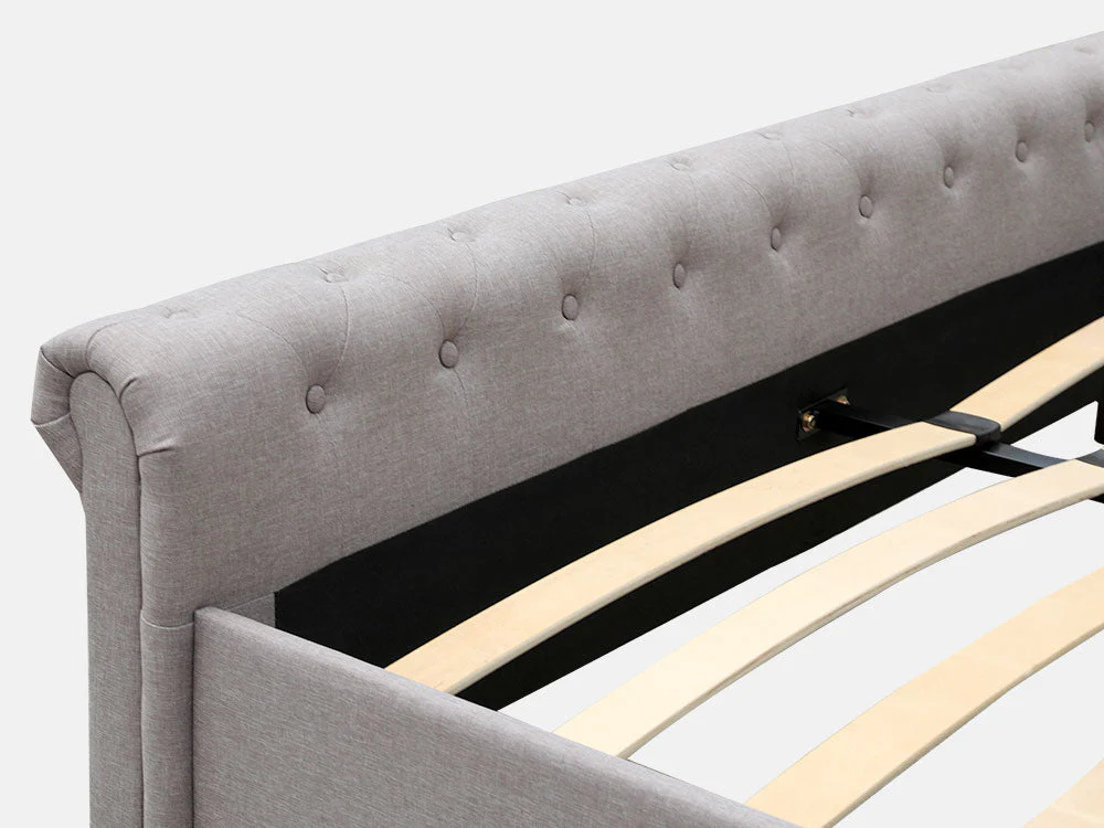 EGMONT King Bed Frame - LIGHT GREY - Image 9