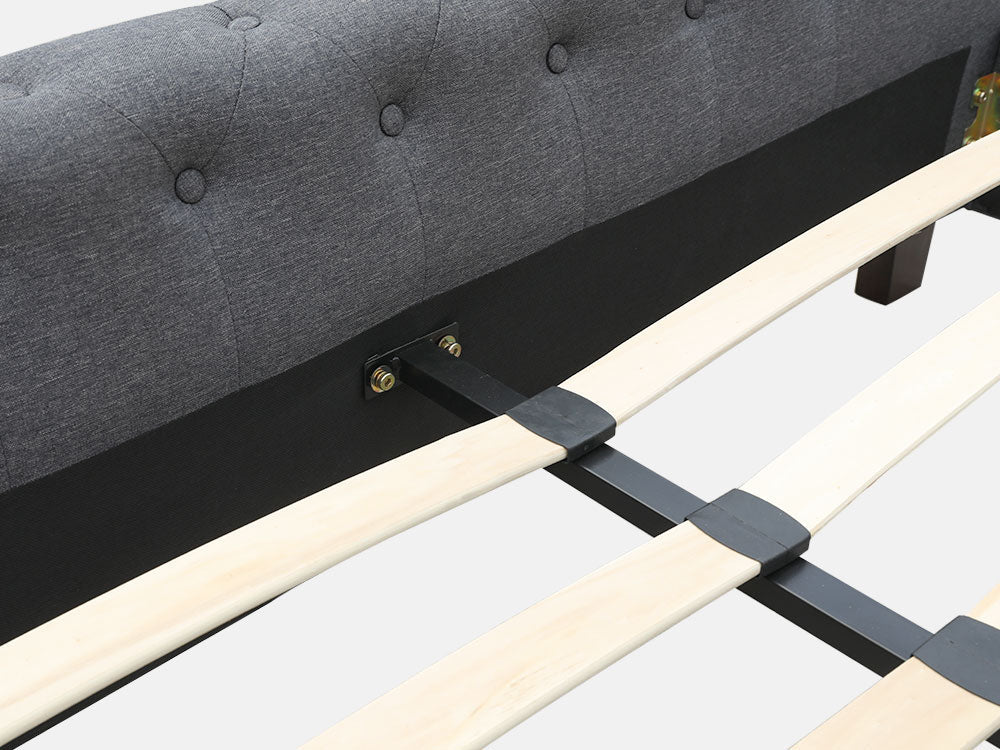 EGMONT Queen Bed Frame - DARK GREY - Image 10