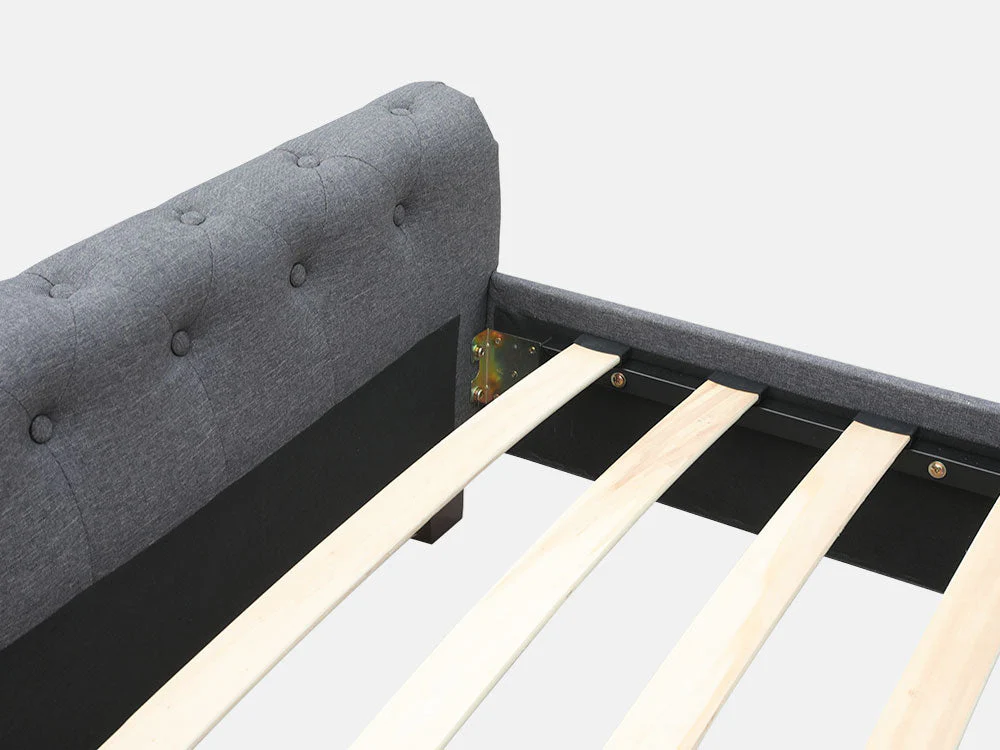 EGMONT Queen Bed Frame - DARK GREY - Image 11