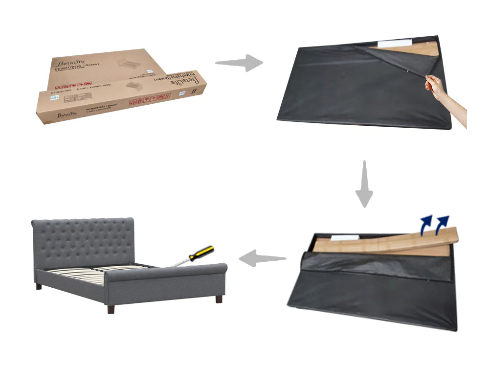 EGMONT Queen Bed Frame - DARK GREY - Image 14