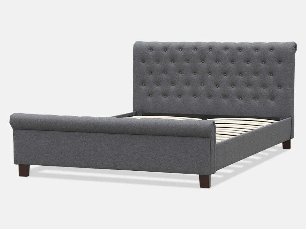 EGMONT Queen Bed Frame - DARK GREY - Image 3