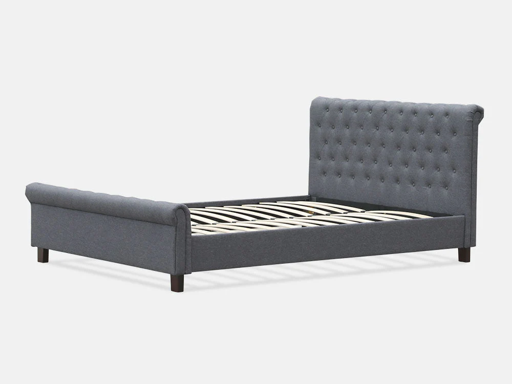 EGMONT Queen Bed Frame - DARK GREY - Image 4
