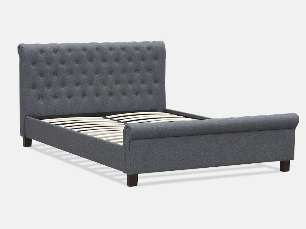 EGMONT Queen Bed Frame - DARK GREY - Image 5