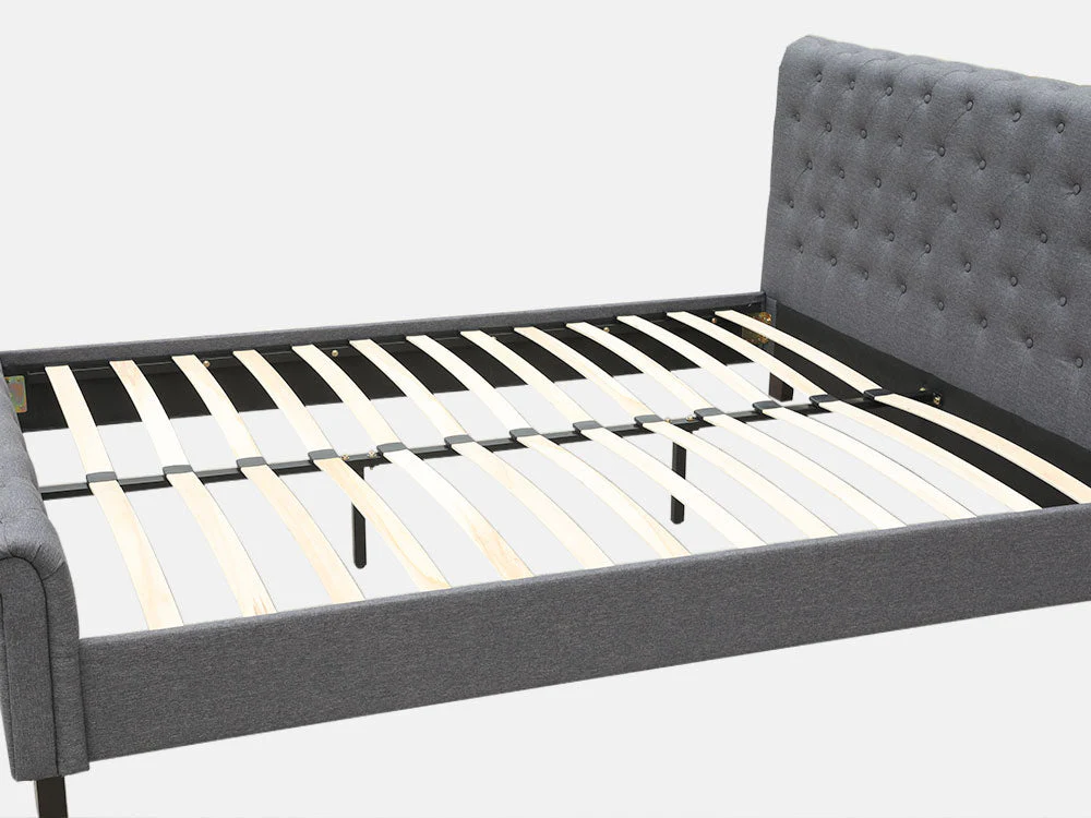 EGMONT Queen Bed Frame - DARK GREY - Image 6