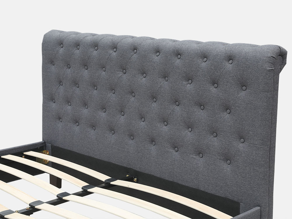EGMONT Queen Bed Frame - DARK GREY - Image 7