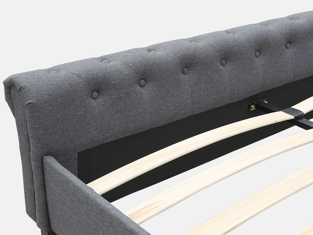 EGMONT Queen Bed Frame - DARK GREY - Image 9