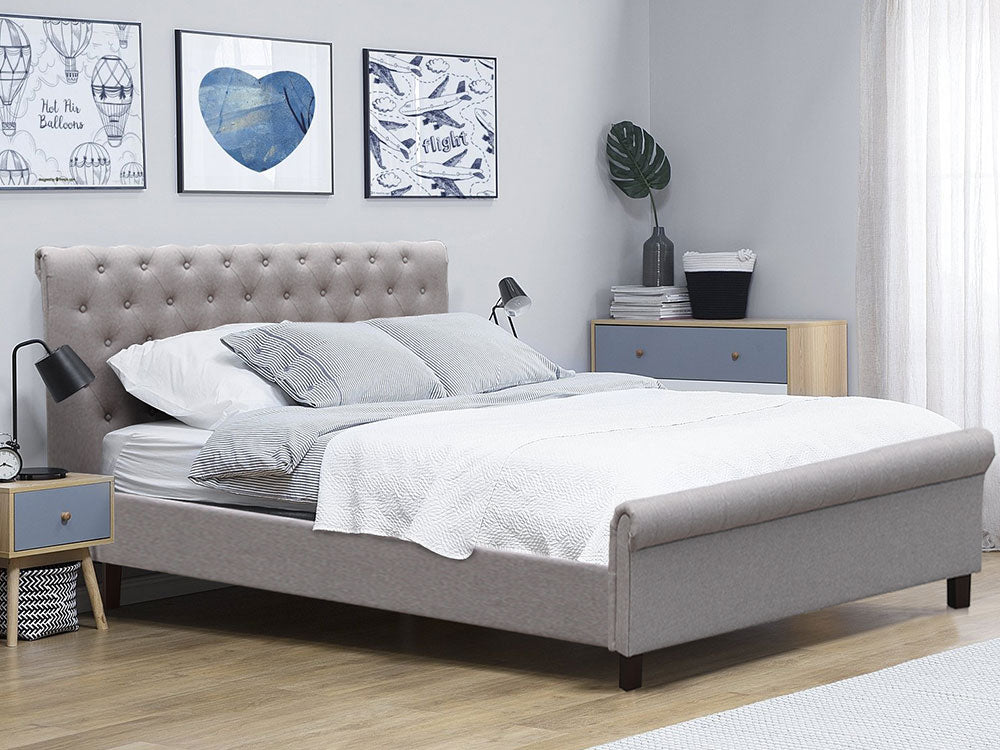 EGMONT Queen Bed Frame - LIGHT GREY