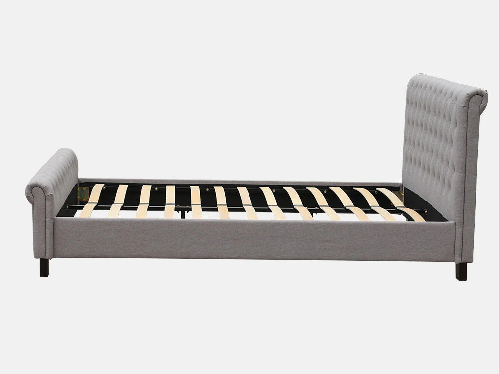 EGMONT Queen Bed Frame - LIGHT GREY - Image 5
