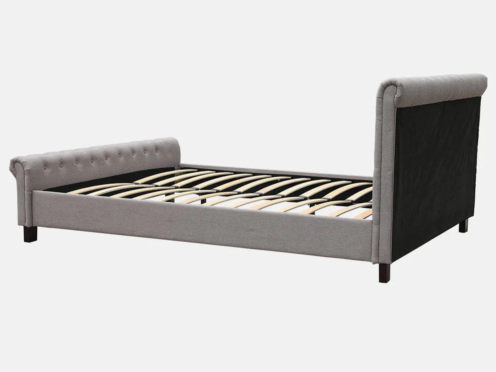 EGMONT Queen Bed Frame - LIGHT GREY - Image 6