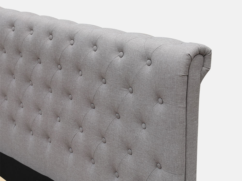 EGMONT Queen Bed Frame - LIGHT GREY - Image 8