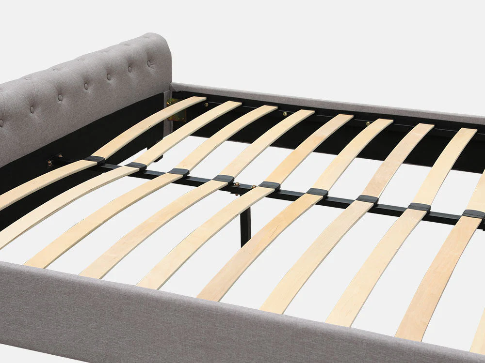 EGMONT Queen Bed Frame - LIGHT GREY - Image 9