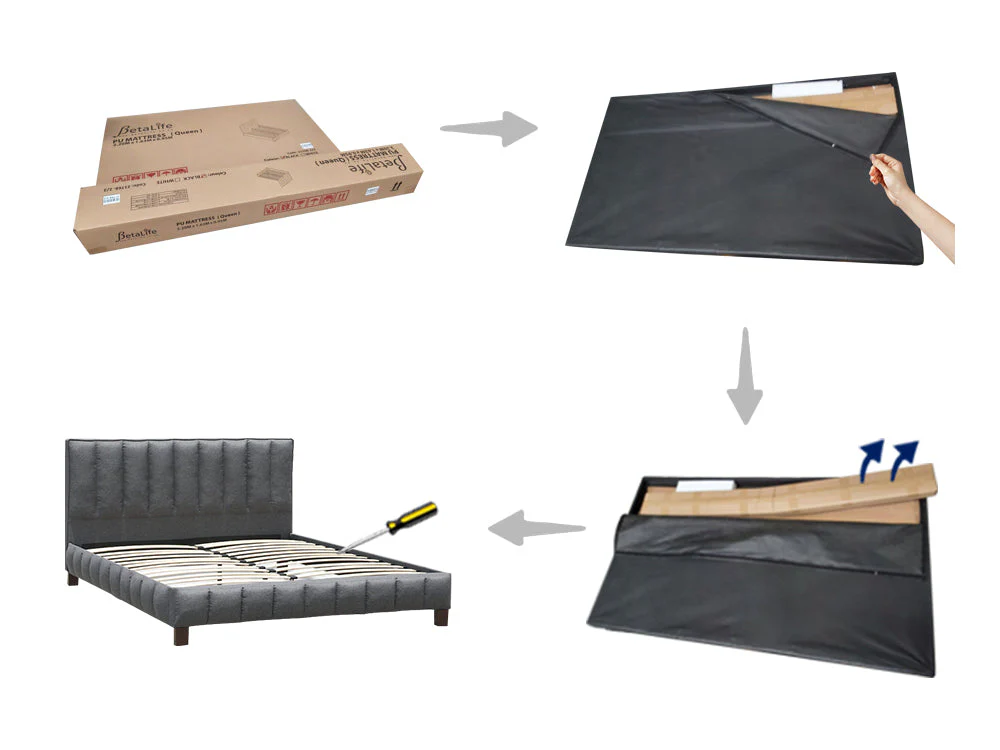 EIGER King Bed Frame - DARK GREY - Image 11