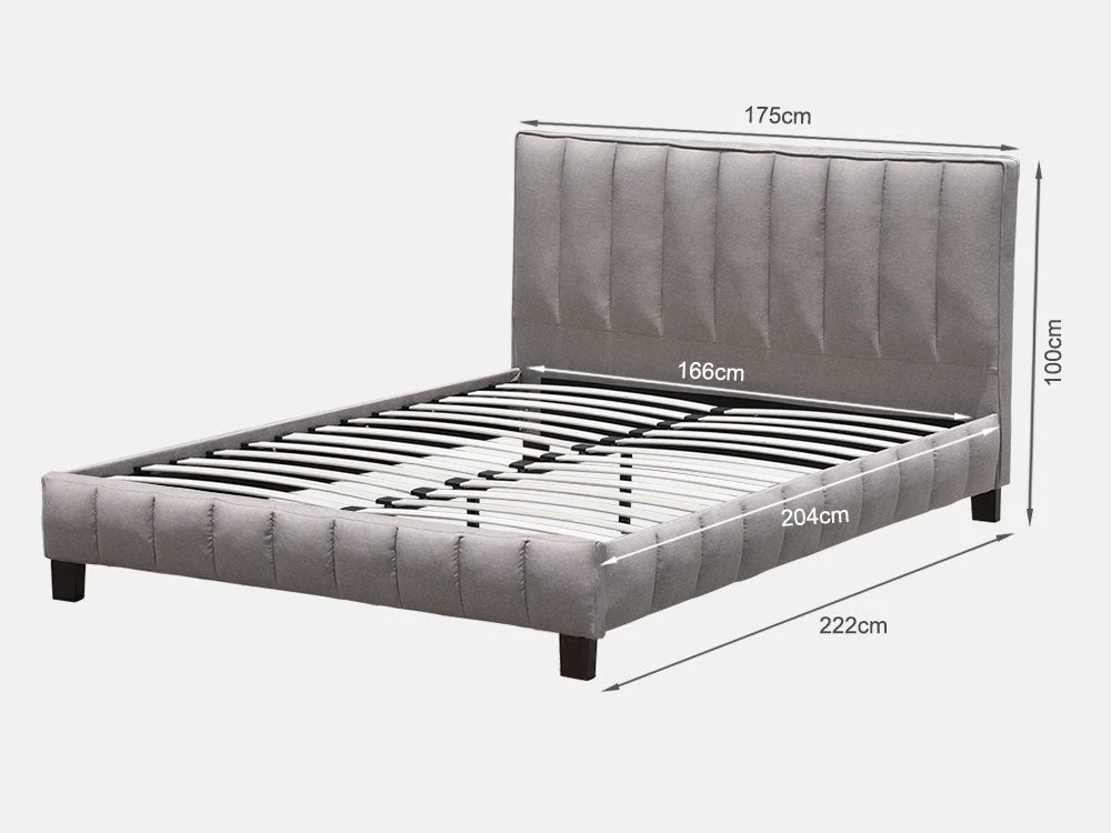 EIGER King Bed Frame - LIGHT GREY - Image 8