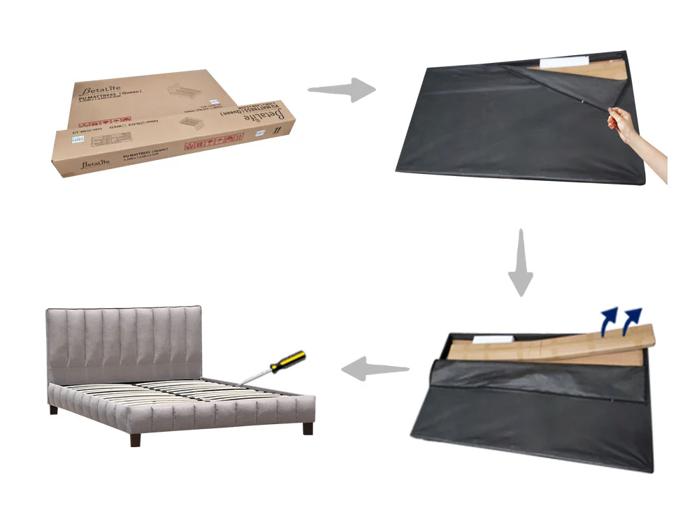EIGER King Bed Frame - LIGHT GREY - Image 9