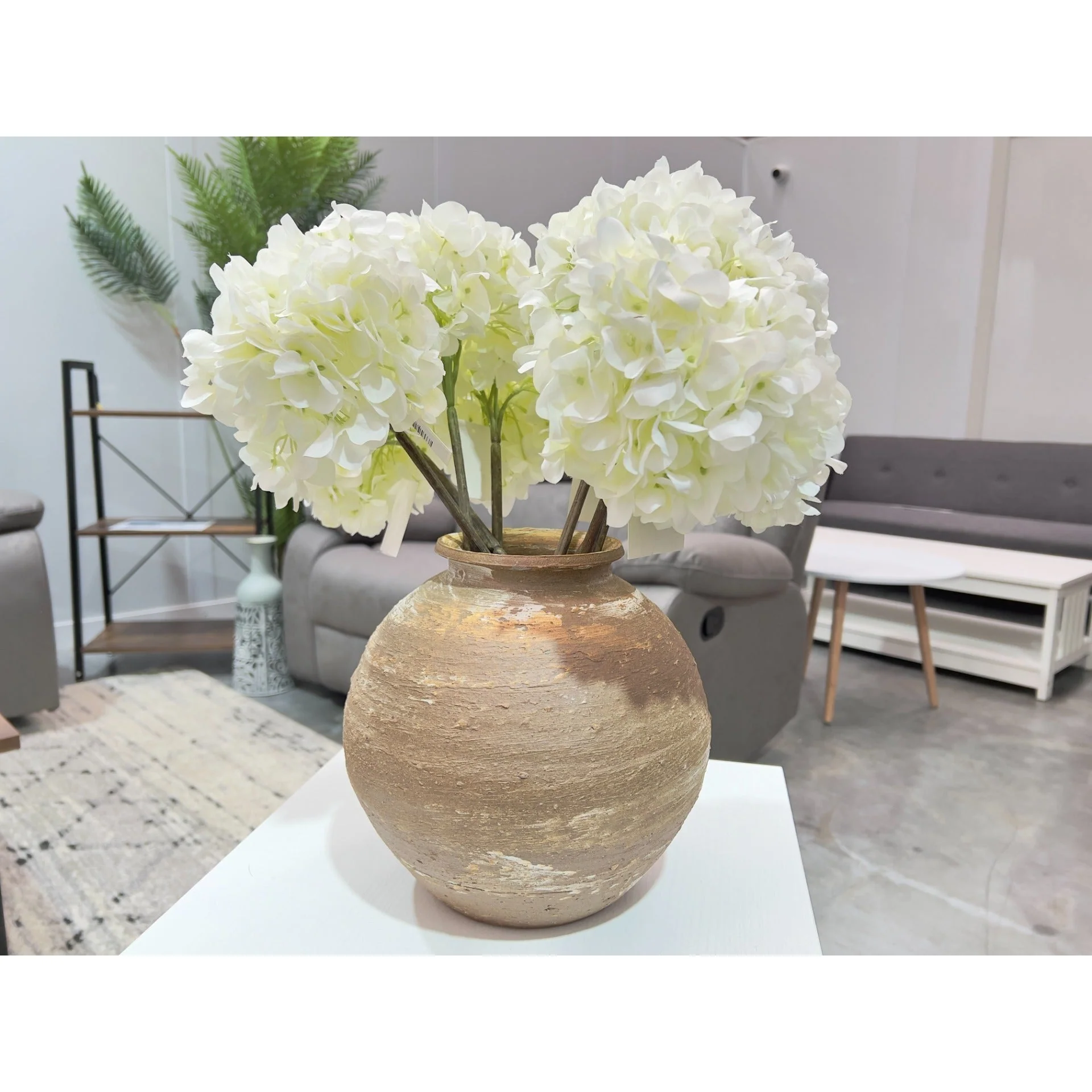 Elara Ceramic Vase Natural Beige - Round Small