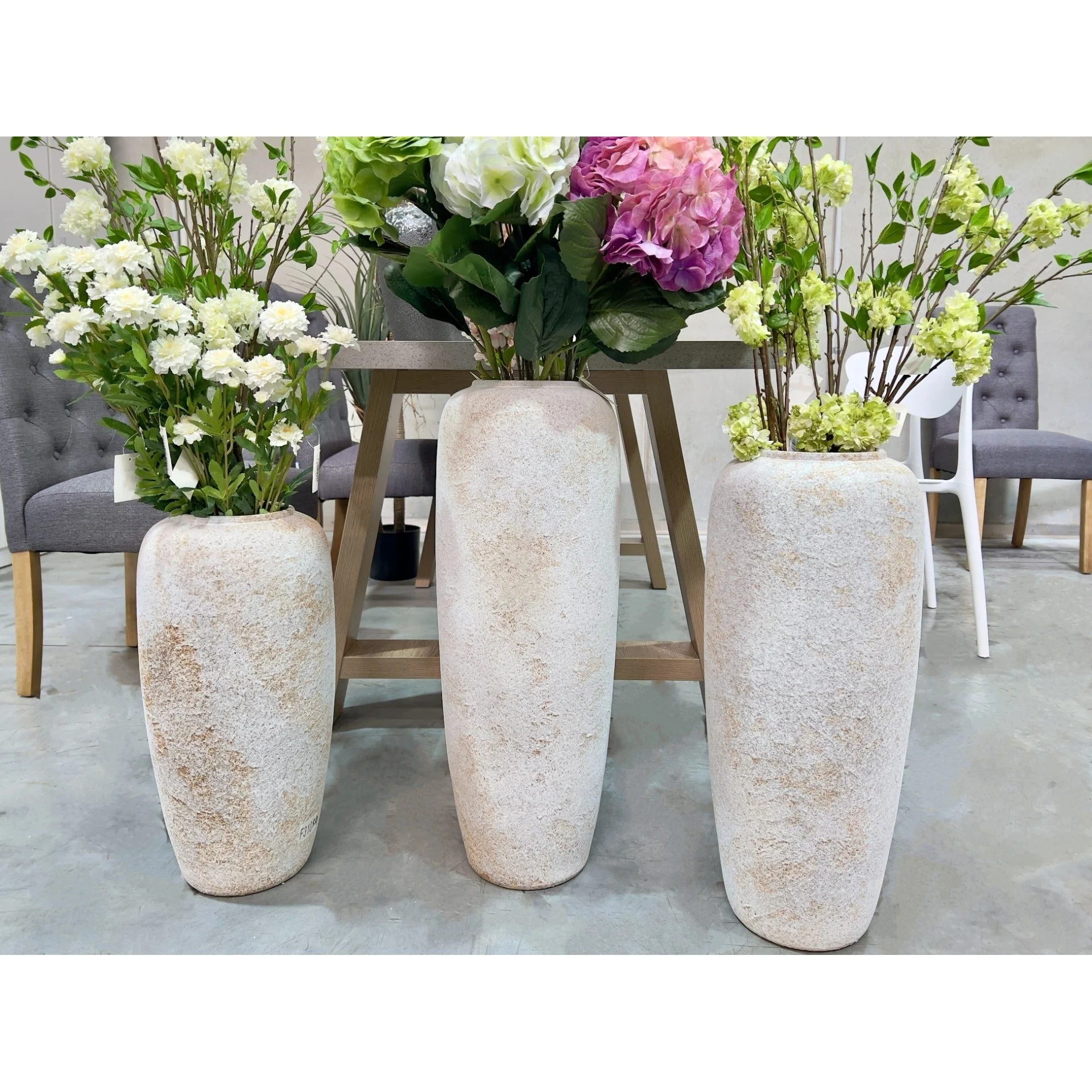 Elara Ceramic Vase Tall Grey - Extra Large - Image 2
