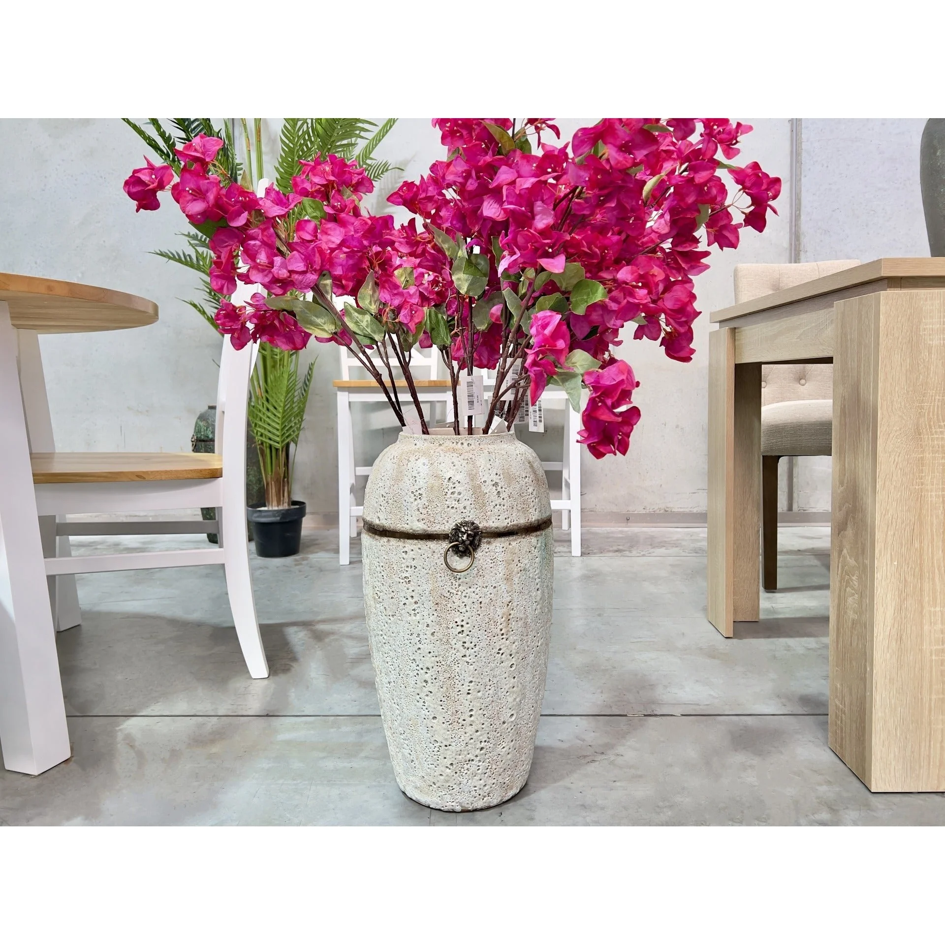 Elara Ceramic Vase Tall White - Medium