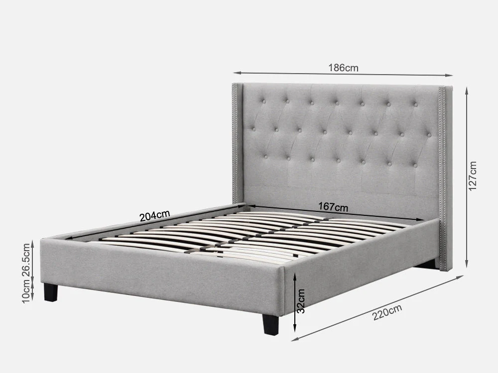 ELBRUS King Bed Frame - LIGHT GREY - Image 9