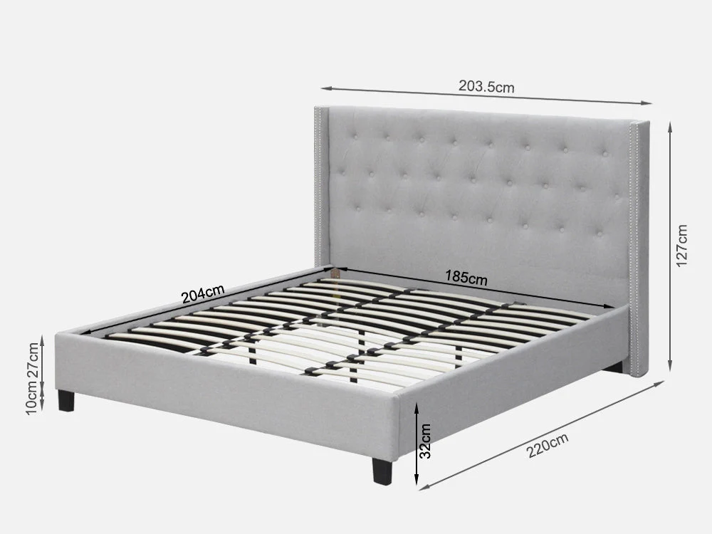 ELBRUS Super King Bed Frame - LIGHT GREY - Image 10