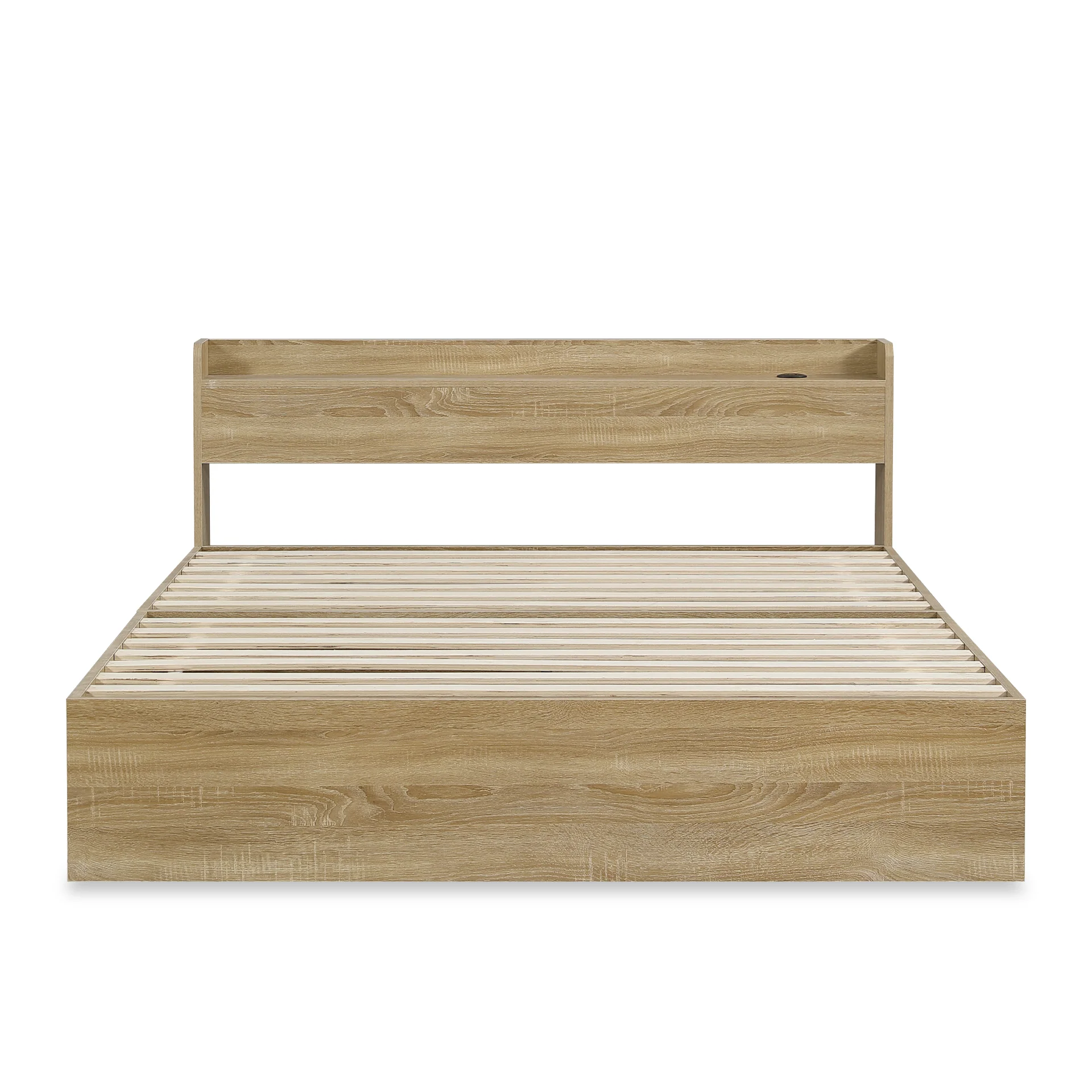 Elda Queen Bed Frame with USB Port & Drawers - Natural - Image 8