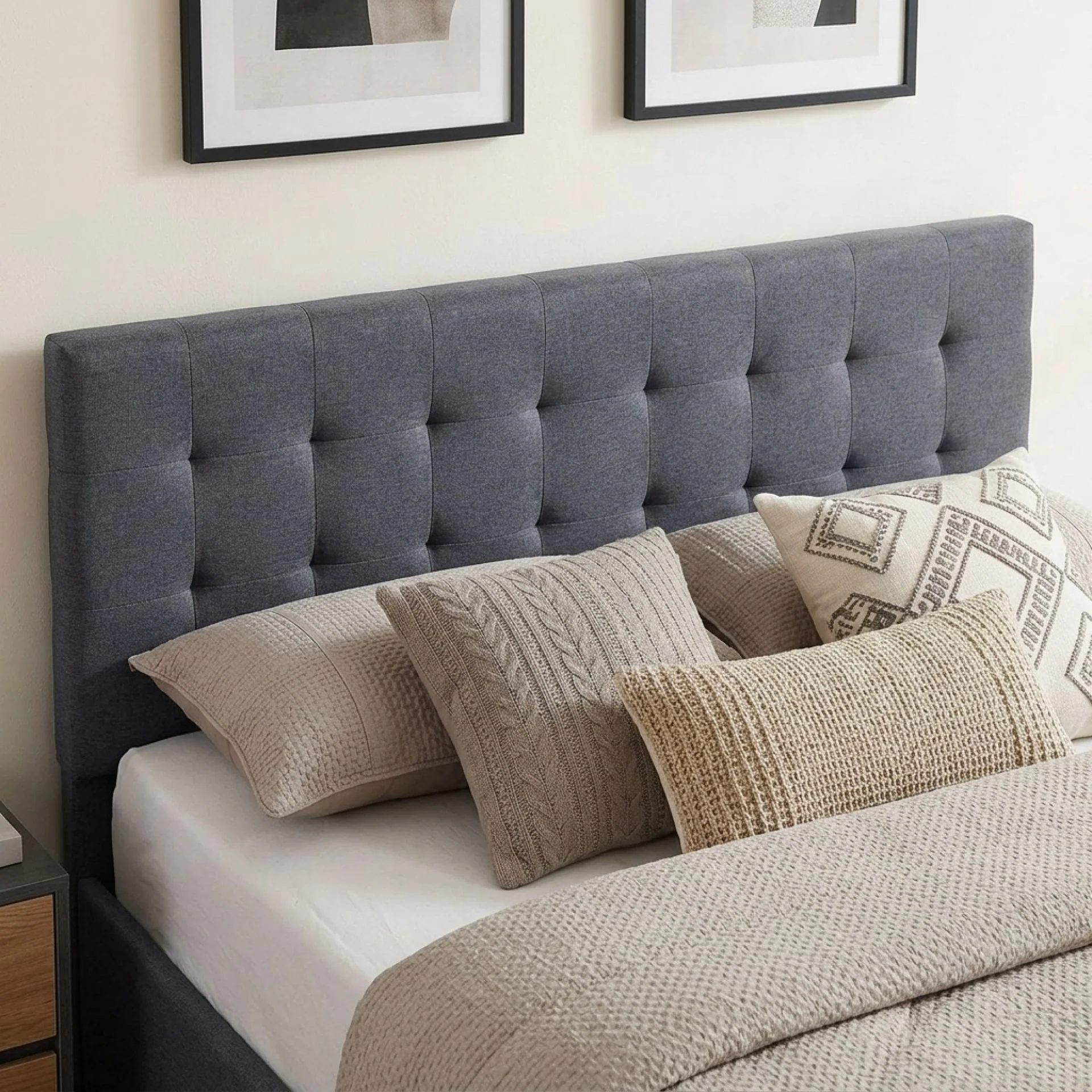 Eleanor Double Bed Frame with 4 Drawers - Dark Grey - Image 4