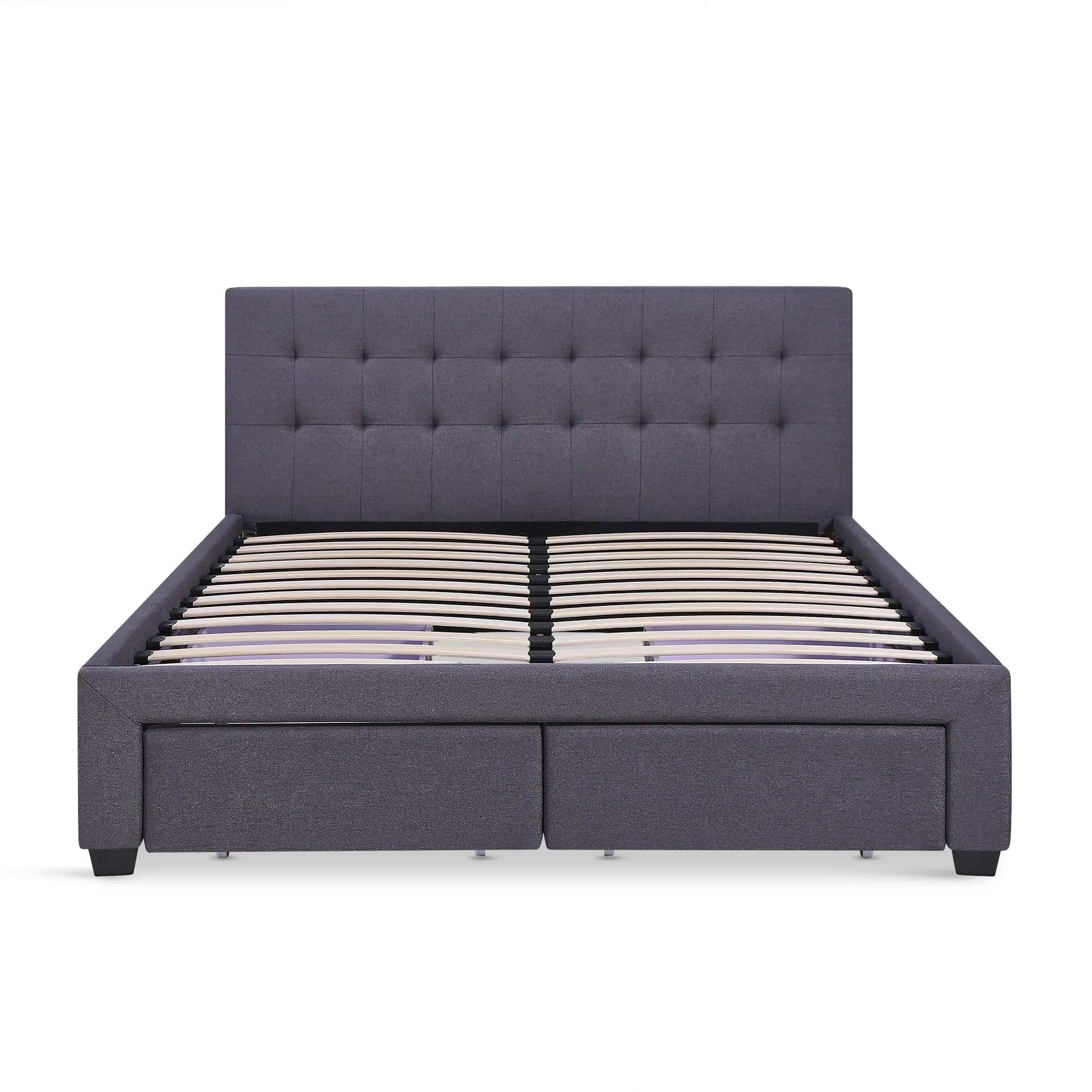 Eleanor Double Bed Frame with 4 Drawers - Dark Grey - Image 7